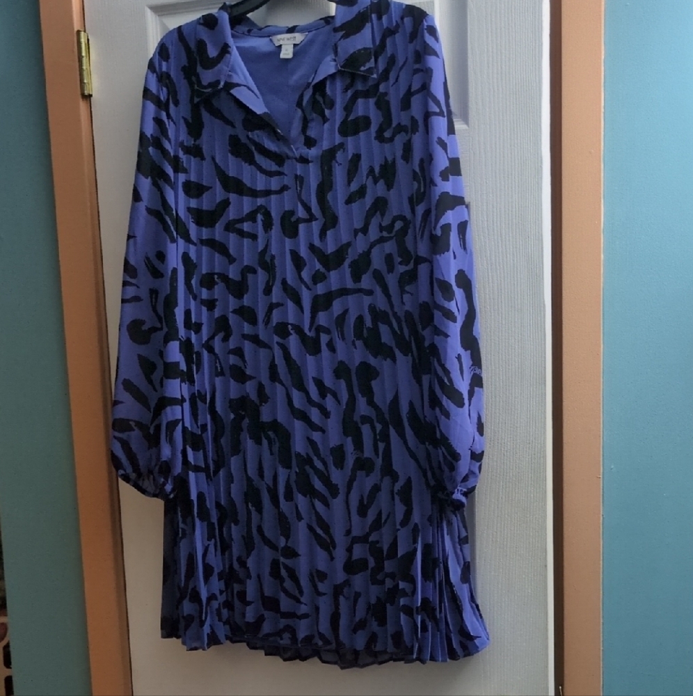 Nine West Blue and Black Patterned Dress